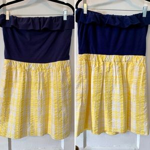 Lilly Pulitzer Navy & Yellow Strapless Dress